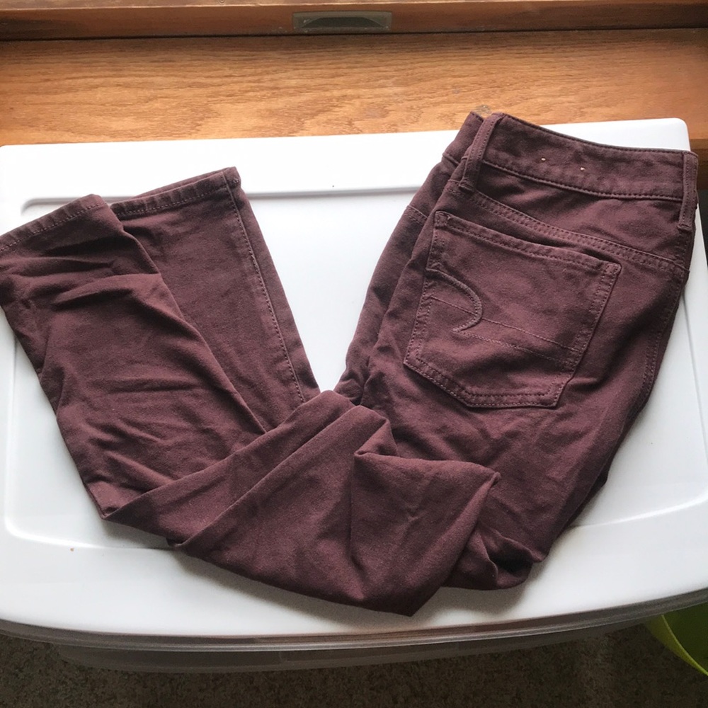 Burgundy American Eagle Jeggings